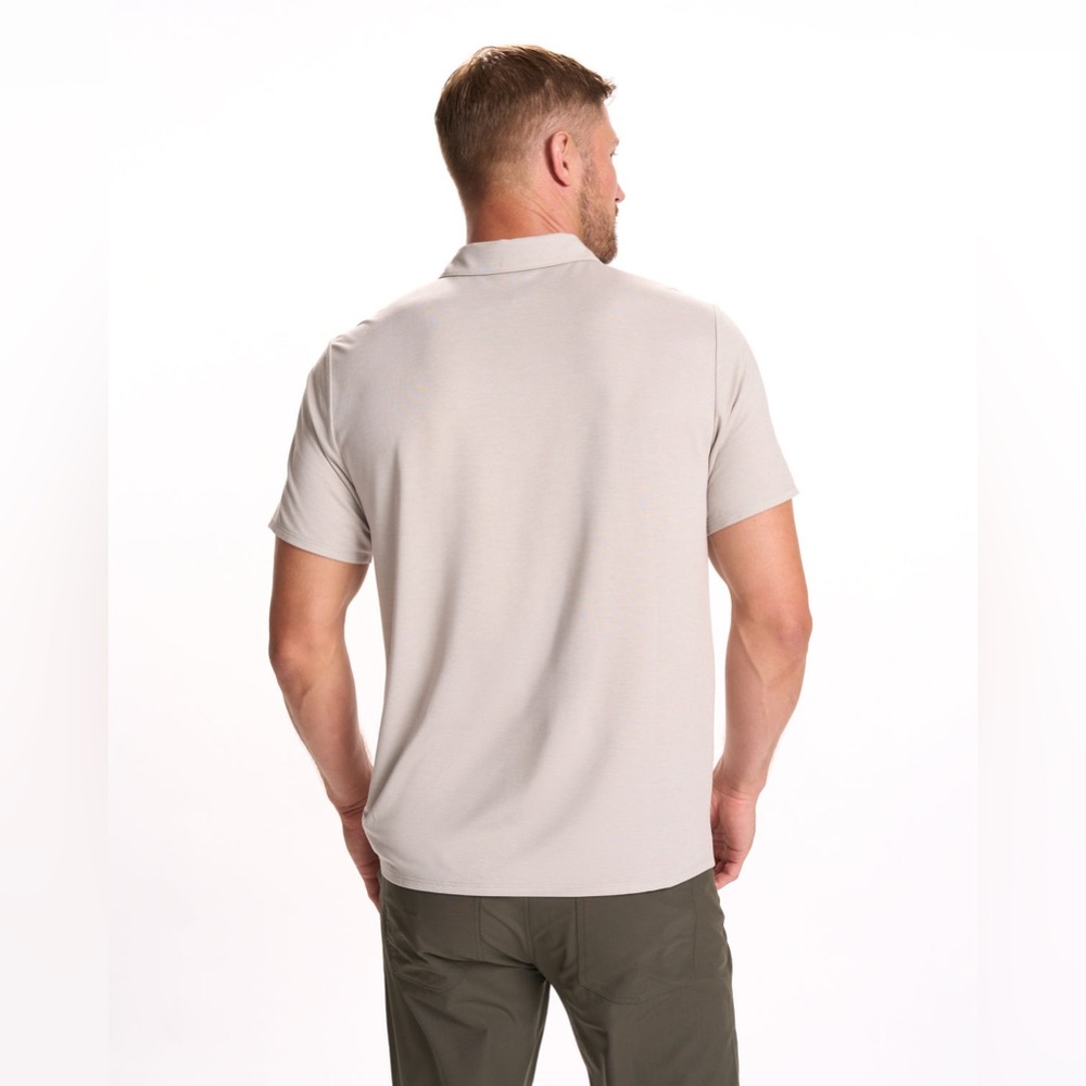 Vuori Knit Twill Polo - Beachsand Heather - S - Picture 4 of 10